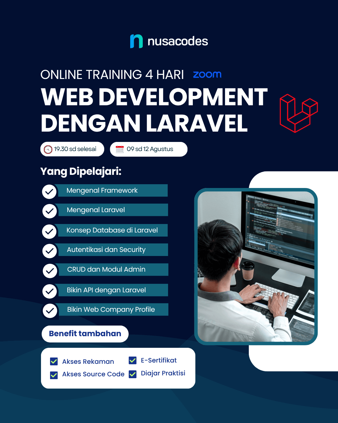 Training Online Web Development dengan Laravel Nusacodes