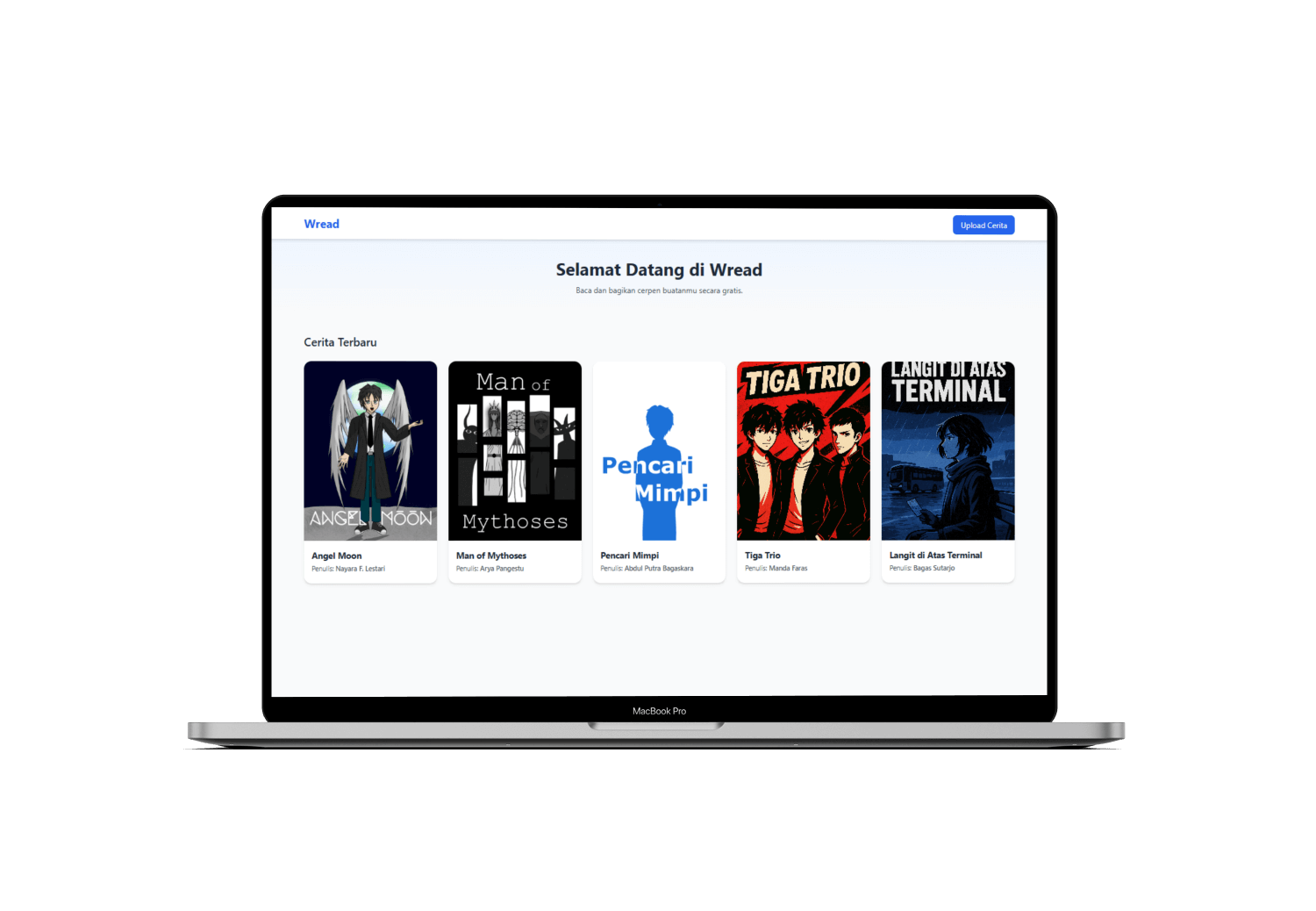 Wread: Website Listing Cerpen dengan Fitur Upload dan Baca Cerita Secara Langsung