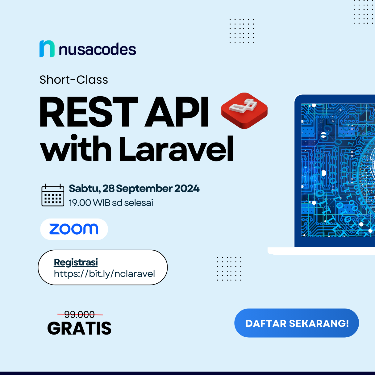 Build REST API with Laravel Nusacodes