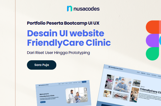 Portfolio Peserta Bootcamp UI UX, Desain UI website FriendlyCare Clinic oleh Sarapuja