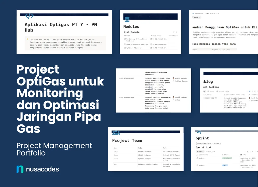 Final Project Bootcamp IT Project Management: OptiGas untuk Monitoring dan Optimasi Jaringan Pipa